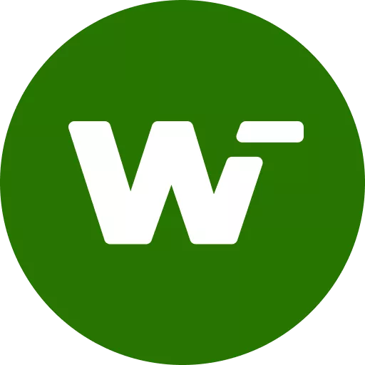 Ícone WinWin "W-" branco no círculo verde