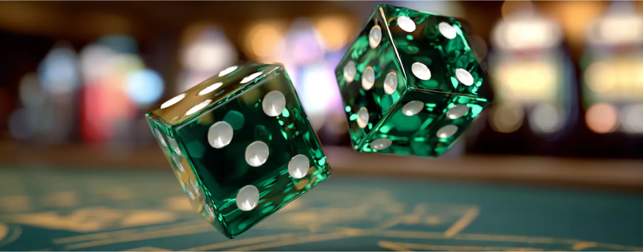 Dois dados verdes transparentes no WinWin