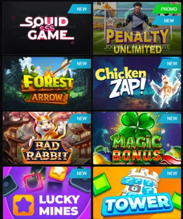 Novos jogos WinWin: Squid Game, Penalty, Forest